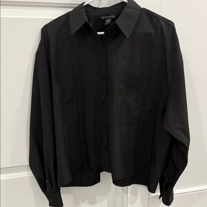 Athleta Black Cropped Tech Top